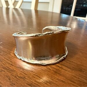 Silver and White Cuff Bracelet